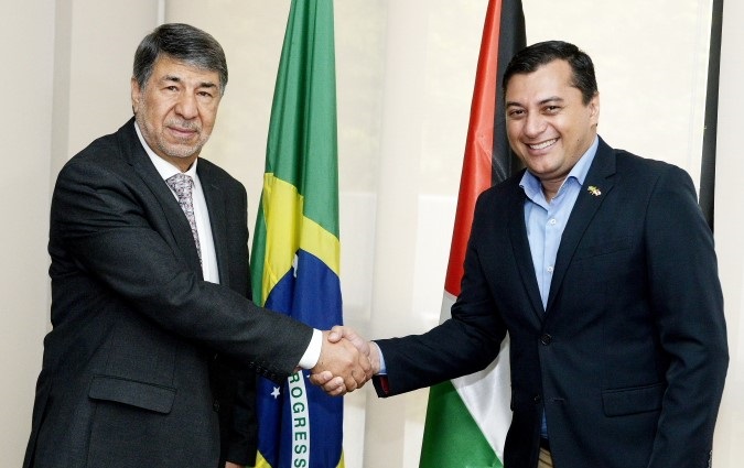 Governador Wilson Lima recebe embaixador do Estado da Palestina no Brasil, Ibrahim Alzeben