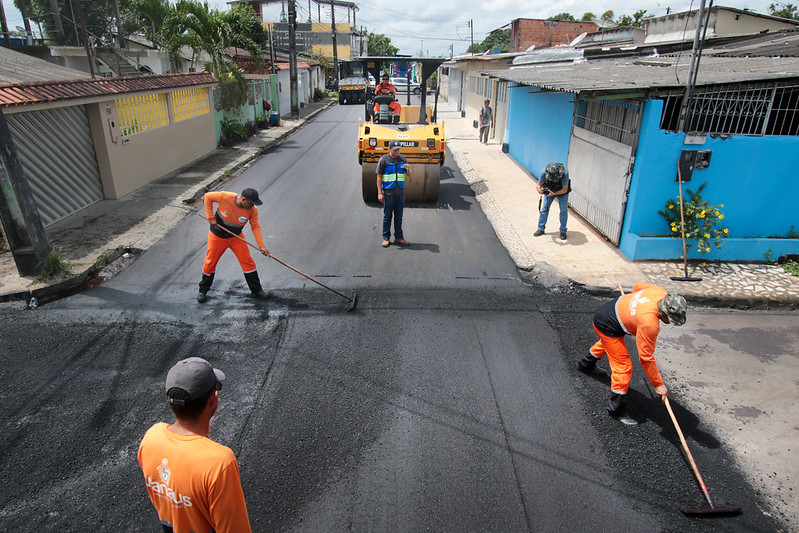 Francisca Mendes recebe pavimentação asfáltica da Prefeitura de Manaus