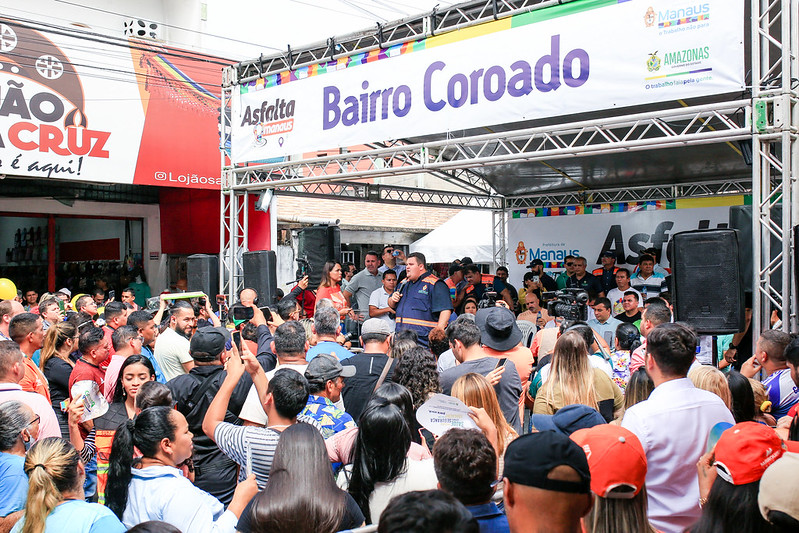 Prefeito David Almeida e governador Wilson Lima vistoriam nova frente de obras do ‘Asfalta Manaus’ no bairro Coroado