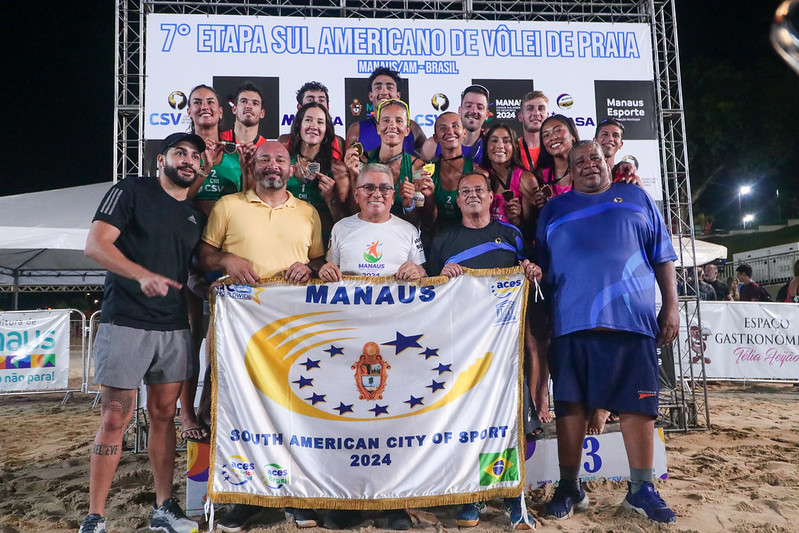 Com presença do prefeito, Manaus fecha 7ª etapa do Circuito Sul-Americano de Vôlei de Praia, na Ponta Negra